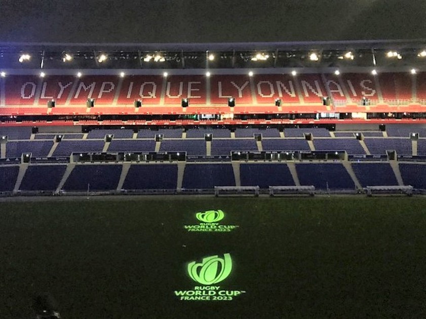 Rugby 2023 Le Logo Devoile Sur La Pelouse Du Stade Groupama Stadium